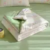 Colcha de Verano de Algodón Lavado Hilo Arrugado Clase a, Colcha de Verano Refrigerante de Algodón Seda Pluma, Colcha de Aire Acondicionado, Colcha Delgada Lavable a Máquina, Envío Transfronterizo