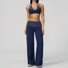 En StockNuevo Modelo 2026 Hermosa Espalda Conjunto de Dos Piezas Falsas de Lunares y Rayas Pantalones de Yoga Casual de Moda Cintura Plegada