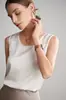 Camisola de Seda para Mujer 2026 Primavera/Verano Nueva Color Sólido Ropa Interior Exterior Estilo Commuter con Encaje y Top de Seda de Morera