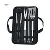 Conjunto de alças de tubo de aço inoxidável por atacado transfronteiriço Utensílios de churrasco Piquenique ao ar livre Portátil Churrasco Garfo Pá Clipe Ferramenta de combinação