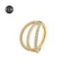Argola de nariz de titânio G23 com zircônia incrustada, brincos, joia para piercing corporal, diâmetro interno 6/8/10/12mm