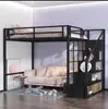 Litera de Hierro, Cama Infantil, Apartamento Pequeño, Cama Superior y Mesa Inferior, Cama Individual, Cama de Adulto, Cama a Media Altura, Ahorradora de Espacio, Multifuncional
