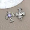 Popular Encaje Transfronterizo Blanco K Colgante de Diamante Chapado Aleación de Zinc Colgante de Cruz Pulsera DIY Llavero Accesorios de Joyería