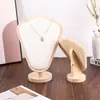 Soporte de Exhibición de Madera Maciza para Collar de Pata de Cabra, Colgador de Joyería para Cadena de Clavícula, Exhibidor de Mostrador para Almacenamiento de Collares, Soporte para Transmisión en Vivo