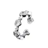Anillo abierto popular en forma de corazón de TEMU para mujer, diseño único con incrustaciones de circonita, joyería de alta gama y versátil
