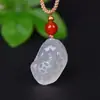 Colgante de Calcedonia Ágata de Alta Calidad con Amuleto de la Paz, Frijol de la Fortuna, Buda Guanyin, Pixiu, Bolsa de Dinero, Accesorio para Collar