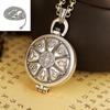 Colgante de plata pura S999 con forma de carpa de loto personalizada, estilo retro budista, con ocho tesoros, estilo retro Gawu, cadena para suéter