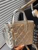 Bolso Cubo Acolchado de Diamantes Brillantes Estilo Coreano para Mujer 2025 Verano Nuevo Estilo de Moda Bolso de Hombro Bolso Cruzado de Alto Valor