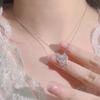 Collar de Plata Esterlina S925 Xiangyun Candado Ping An Ruyi para Mujer Nuevo Estilo Étnico Clásico Chino Oración Moda Calcedonia Blanca