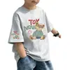 Roupas Infantis Verão Novo Estilo Algodão Puro Tie-Dye Lantejoula Manga Curta Camiseta de Verão para Meninos e Meninas, Tops Bonitos e Versáteis de Manga Meia