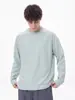 Camiseta Larga de Manga Raglán con Cuello Redondo Han Lu para Hombre, Estilo Otoño, Deportes Ligeros al Aire Libre, Camiseta Base Holgada Casual Transpirable.