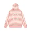 Sudadera con capucha a rayas estilo americano para hombre, corte holgado, adecuada para primavera y otoño, con un diseño inspirado en lo gótico que presenta estampados de letras sánscritas y una cremallera