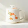 Taza de Cerámica Pintada a Mano con Color Bajo Vidriado de la Dinastía Tang y Song, Taza de Té Creativa de Cerámica con Tapa para Oficina y Hogar