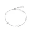 Pulsera de Plata de Ley S925 de Cuatro Hojas para Mujer, Estilo Chino, Circonita Simple, Lujo Ligero, Sensación de Alta Gama, Mismo Estilo que en Xiaohongshu