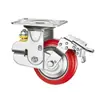 Rueda Giratoria de Poliuretano con Núcleo de Hierro Absorbente de Impactos Redonda 5 pulgadas 6 pulgadas de Servicio Pesado Doble Rodamiento Silenciosa Resistente al Desgaste Rueda Universal Plana