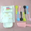 Pastel de cumpleaños cuchillo tenedor plato vela plato de cena plato juego de vajilla plato de papel desechable combinación de cuchillo y tenedor de plástico estampado floral