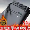 Calças casuais retas largas para homens de meia-idade para outono e inverno, resistentes a rugas, alta elasticidade, forradas com fleece, calças esportivas casuais espessadas para homens