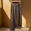 Pantalones casuales para hombre, estilo de negocios, inspiración vintage, hechos de acetato y lana, pierna ancha, corte holgado, corte recto, tallas normales, tallas grandes, pantalones para hombre