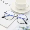 Gafas de lectura de marca BJYX, montura redonda completa, para negocios, ultraligeras, ultratransparentes, de color sólido, de metal, de alta calidad, con protección contra la luz azul y espejo plano.