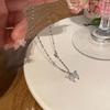 Nuevo collar de mariposa moda mujer lujo ligero simple plata Rojo de red transmisión en vivo novias novia cadena clavícula