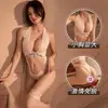 Nova Lingerie Sexy Carta Três Peças Body com Fenda Alta Seda de Gelo Transparente Peça Única Maiô Biquíni Justo
