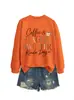 Suéter holgado color café Amazon Wish Sitio Independiente Moda Casual Nueva sudadera para mujer Comercio exterior