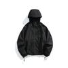 Ootd Jaqueta Outdoor Masculina Primavera e Outono Roupa de Trabalho Marca Tendência Com Capuz Três-Resistente Impermeável Cor Sólida Tendência Versátil Top