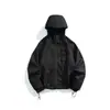 Jaqueta com Capuz Funcional ao Ar Livre Estilo Montanha da Moda para Homens, Outono e Inverno, Simples e Versátil, Corta-Vento Fashion, Casaco Juvenil