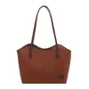 Bolsa Grande Capacidade Retrô Feminina Outono 2025 Nova Moda Cor Contrastante Ombro Axila Bolsa de Mão Casual para o Trabalho