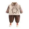 Conjunto de tres piezas de chaleco de punto para niño 2024 primavera y otoño nuevo guapo bebé varón ropa de primavera traje coreano para niños venta al por mayor