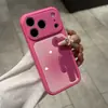 Adequado para transformar instantaneamente em um iPhone 17 Pro Max com um design de urso 3D com gradiente de cristal tipo pele, capa macia e rígida para iPhone, personalização UV