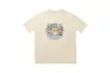 High Street Europeo y Americano Marca de Moda RHUDE Atardecer Cara Redonda de Corazón Impresión de Letras Nuevas Oversize Holgada Camiseta de Manga Corta