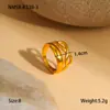 Anillo Elegante Europeo y Americano Transfronterizo para Mujer Acero Inoxidable Oro de 18K Anillo Complejo Estilo Retro Francés Nicho Acero de Titanio