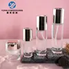 Frascos de vidro quadrados e redondos com tampa de diamante em estoque 40-120ml frascos para água, loção, essência 30g 50g 120g frascos para creme facial