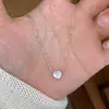 Colar de Prata de Lei S925 com Pingente de Coração de Zircônia, Simples e Fresco, Moda Ins Nicho, Joia Leve de Luxo, Corrente Doce para Clavícula