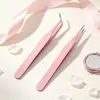 Pinzas Curvas Puntiagudas Coloridas DIY Rosa Macarrón Pinzas para Diario Hechas a Mano Pinzas de Acero Inoxidable Pinzas Adhesivas para Pegatinas