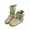Botas apilables plegables de doble uso, botas de vaquero occidentales, botines cortos para mujer, nuevo estilo otoño 2026, con plataforma gruesa, botas Martin que aumentan la altura para mujer