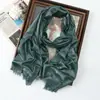 Primavera y Verano Nuevo Bufanda Larga de Color Sólido Rayón Seda Dorada Seda Plateada Bufanda de Seda Brillante Chal Turbante Largo Monocromático para Mujer Venta al por Mayor