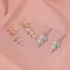 Brincos Vazados de Estrela Estilo Ins Europeu e Americano Feminino Moda Coreia do Sul Brincos Longos de Franja de Estrela de Cinco Pontas Orelha de Cyber Celebridade Tendência