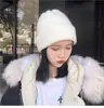 Gorro de gafas otoño e invierno lindo gorro para el frío Gorro de esquí para mujer piloto Moda callejera cálido tejido gorro de motocicleta engrosado