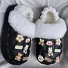 Pantuflas de Algodón de Liberación Rápida en Stock para Mujer, Pareja de Invierno Hogar Paquete Medio Suela Gruesa Antideslizante Cálidas para Maternidad Interiores