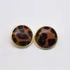 Pendientes Redondos Cuadrados con Estampado de Leopardo Maillard, Diseño Nuevo de Nicho con Forma de Corazón, de Alto Acabado, Temperamento de Lujo Ligero, Pendientes Versátiles