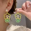 Pendientes de Flor Dulce Pequeña Fresca de Aguja de Plata 925 para Mujer Estilo Ins Nicho Elegantes Pendientes de Gama Alta Pendientes Joyería Al por Mayor