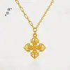 O Mesmo Estilo da Loja Puzuo Gold do Pingente Cruz Vajra Dourado Areia com o Caractere '' e Colar com Borla Ab, Corrente para Clavícula Estilo Chinês Retrô, Presente para Namorada