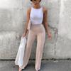 Estación independiente transfronteriza Ropa de mujer de comercio exterior moda color sólido elegante pantalones de vestir versátiles de cintura alta pierna ancha moda femenina