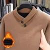 Bufanda Collar para Hurón Tejido de Punto Engrosado Nuevo para Hombre Otoño e Invierno Cuello en V Cuello Corazón Forrado de Polar Tejido Cálido Camiseta Interior para Hombre