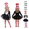 Halloween O Gato de Chapéu Natal Fantasia Cosplay Roupa de Performance Gato Usando um Chapéu Estilo Europeu e Americano