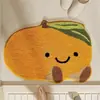 Alfombra de Piso de Imitación Cachemir con Dibujos de Frutas para Dormitorio, Alfombra de Mesita de Noche, Alfombra de Piso Absorbente de Agua y Antideslizante para Baño, Alfombra de Piso Resistente al Desgaste y Fácil de Cuidar