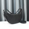 Bolso de Mano de Diseño de Nicho Transfronterizo de Alta Calidad para Mujer, Gran Capacidad, Bolso Simple Tipo Croissant, Bolso de Axila en Forma de Media Luna de Piel de Vaca de Primera Capa