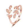Anillo Cruz de Hoja de Diamante de Venta Caliente Europeo y Americano Transfronterizo para Mujer, Anillo Abierto de Hoja Moderno y Simple, Anillo Retro para Dedo Índice